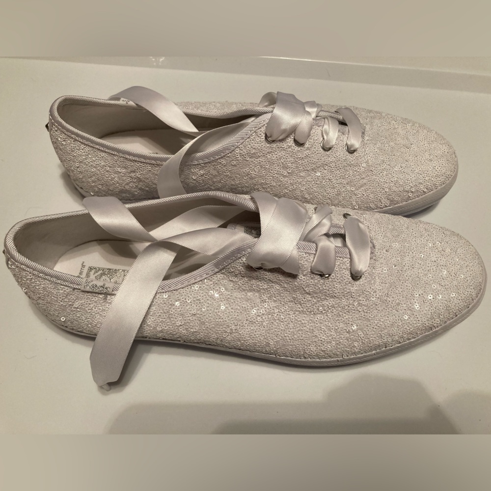 White Sequins Glitter Keds